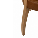 Cartier Chocolate Brown Leather Dining Chair-Dovetailed &amp; Doublestitched