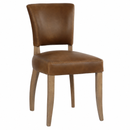 Cartier Chocolate Brown Leather Dining Chair-Dovetailed &amp; Doublestitched