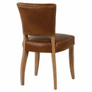 Cartier Cocoa Brown Leather Dining Chair-Dovetailed &amp; Doublestitched