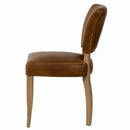 Cartier Cocoa Brown Leather Dining Chair-Dovetailed &amp; Doublestitched
