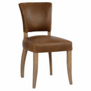 Cartier Cocoa Brown Leather Dining Chair-Dovetailed &amp; Doublestitched