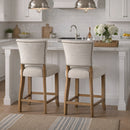 Cartier Dove Grey Linen Counter Stool in Briarsmoke-Dovetailed &amp; Doublestitched