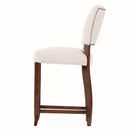Cartier Dove Grey Linen Counter Stool in Maron-Dovetailed &amp; Doublestitched