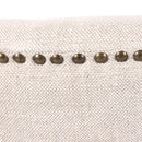 Cartier Dove Grey Linen Counter Stool in Maron-Dovetailed &amp; Doublestitched