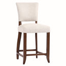Cartier Dove Grey Linen Counter Stool in Maron-Dovetailed &amp; Doublestitched