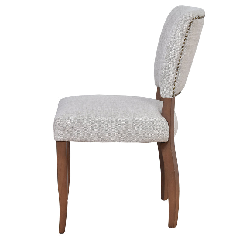 Cartier Dove Grey Linen Dining Chair Maron-Dovetailed &amp; Doublestitched