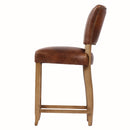 Cartier Leather Counter Stool in Briarsmoke-Dovetailed &amp; Doublestitched
