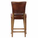 Cartier Leather Counter Stool in Briarsmoke-Dovetailed &amp; Doublestitched