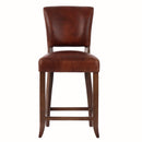Cartier Leather Counter Stool in Maron-Dovetailed &amp; Doublestitched