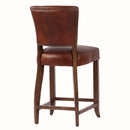 Cartier Leather Counter Stool in Maron-Dovetailed &amp; Doublestitched