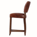 Cartier Leather Counter Stool in Maron-Dovetailed &amp; Doublestitched