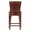 Cartier Leather Counter Stool in Maron-Dovetailed &amp; Doublestitched