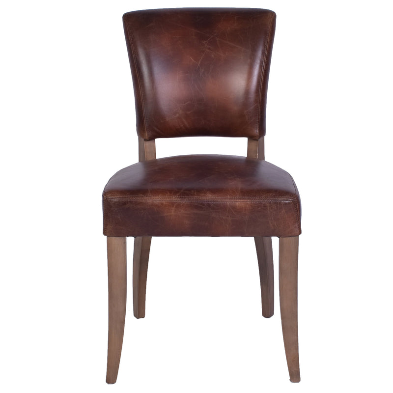 Cartier Leather Dining Chair in Briarsmoke-Dovetailed &amp; Doublestitched