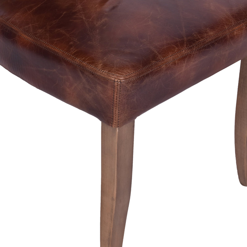 Cartier Leather Dining Chair in Briarsmoke-Dovetailed &amp; Doublestitched