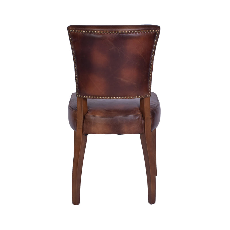 Cartier Leather Dining Chair in Maron-Dovetailed &amp; Doublestitched