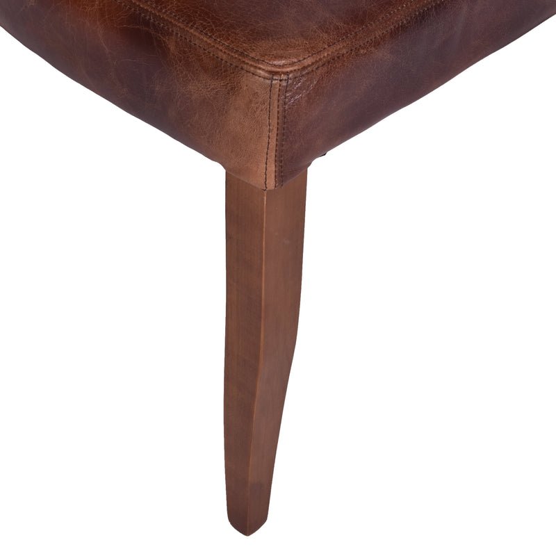 Cartier Leather Dining Chair in Maron-Dovetailed &amp; Doublestitched