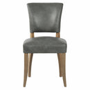 Cartier Stone Grey Leather Dining Chair-Dovetailed &amp; Doublestitched