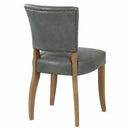 Cartier Stone Grey Leather Dining Chair-Dovetailed &amp; Doublestitched