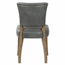 Cartier Stone Grey Leather Dining Chair-Dovetailed &amp; Doublestitched