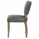 Cartier Stone Grey Leather Dining Chair-Dovetailed &amp; Doublestitched
