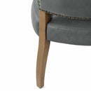 Cartier Stone Grey Leather Dining Chair-Dovetailed &amp; Doublestitched