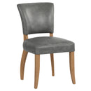 Cartier Stone Grey Leather Dining Chair-Dovetailed &amp; Doublestitched