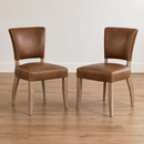 Cartier Cocoa Brown Leather Dining Chair
