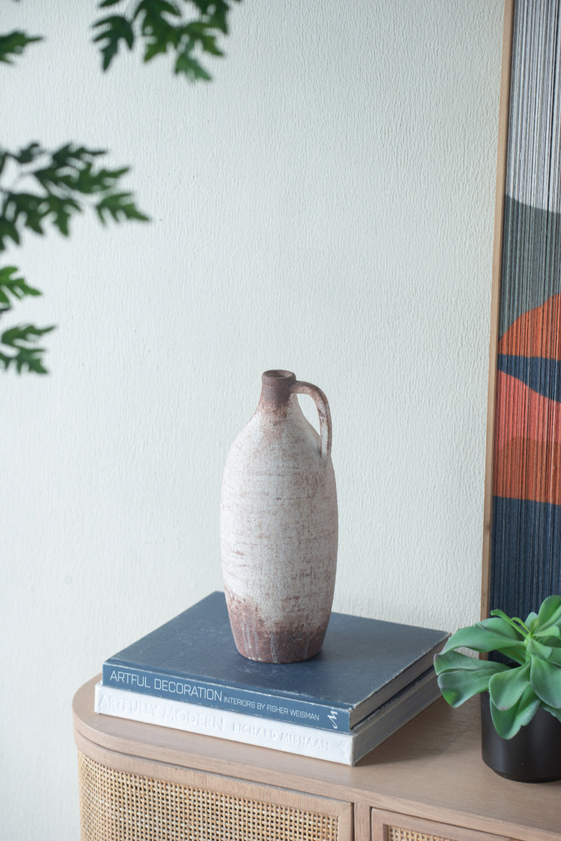 Ceramic Vase With Handle 30cm-Dovetailed &amp; Doublestitched