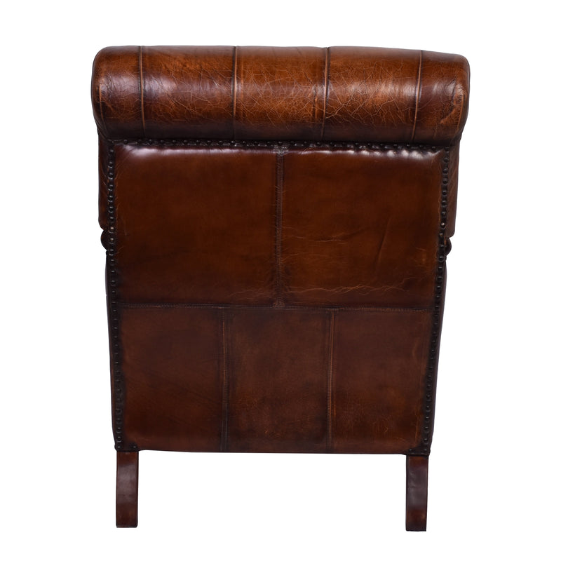 Chaillot Antique Leather Armchair-Dovetailed &amp; Doublestitched