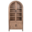 Charles Old Elm Arch Glass Cabinet-Dovetailed &amp; Doublestitched