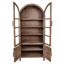 Charles Old Elm Arch Glass Cabinet-Dovetailed &amp; Doublestitched