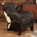 Stallion Black Leather Saddle Armchair