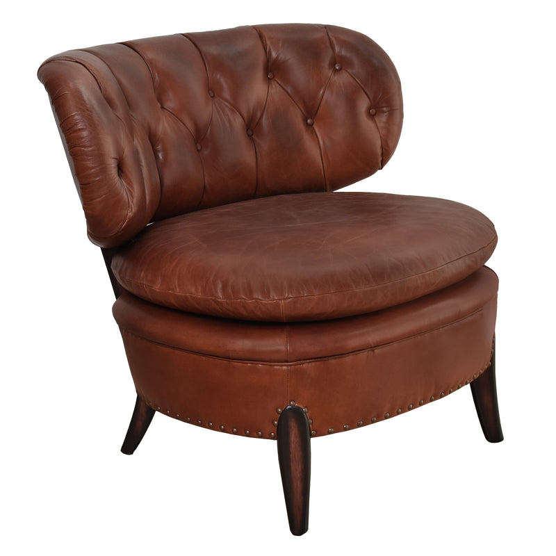 Chester Vintage Leather Lounge Chair-Dovetailed &amp; Doublestitched