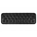 Chesterfield Black Leather Bench-Dovetailed &amp; Doublestitched