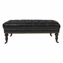 Chesterfield Black Leather Coffee Table-Dovetailed &amp; Doublestitched