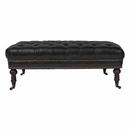 Chesterfield Black Leather Coffee Table-Dovetailed &amp; Doublestitched