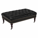 Chesterfield Black Leather Coffee Table-Dovetailed &amp; Doublestitched