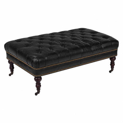 Chesterfield Black Leather Coffee Table