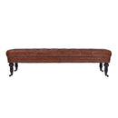 Chesterfield Vintage Leather Bench-Dovetailed &amp; Doublestitched