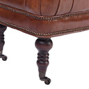 Chesterfield Vintage Leather Bench-Dovetailed &amp; Doublestitched