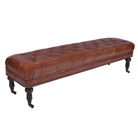 Chesterfield Vintage Leather Bench