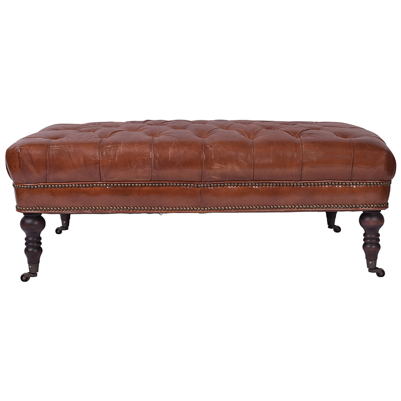 Chesterfield Vintage Leather Coffee Table-Dovetailed &amp; Doublestitched