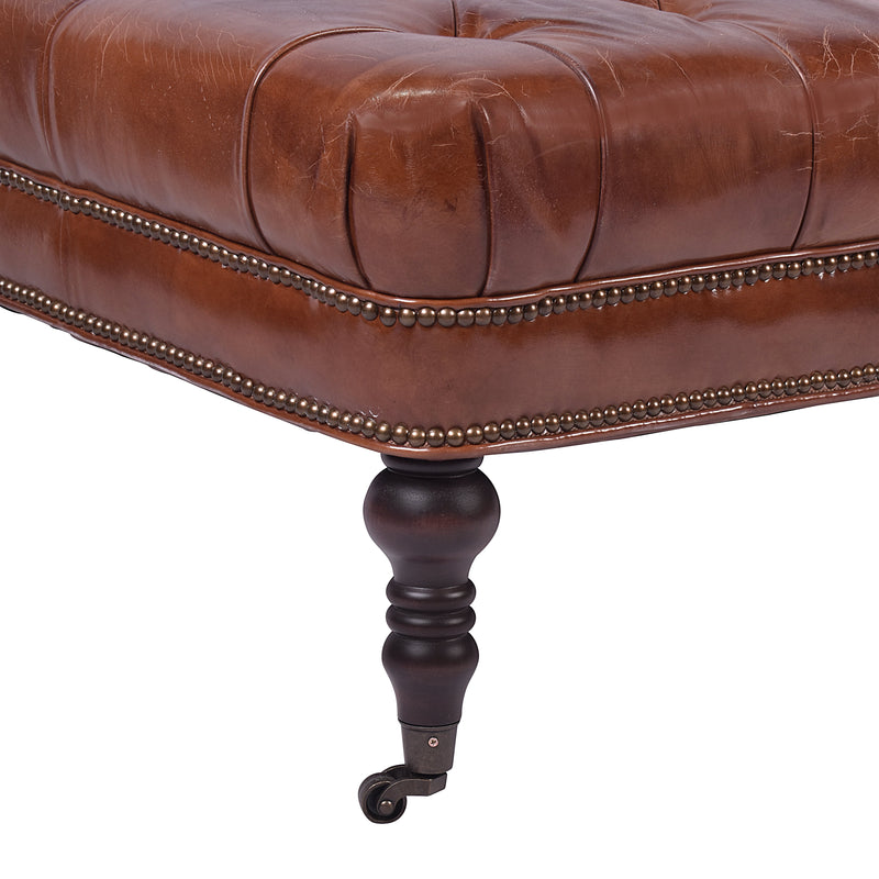 Chesterfield Vintage Leather Coffee Table-Dovetailed &amp; Doublestitched