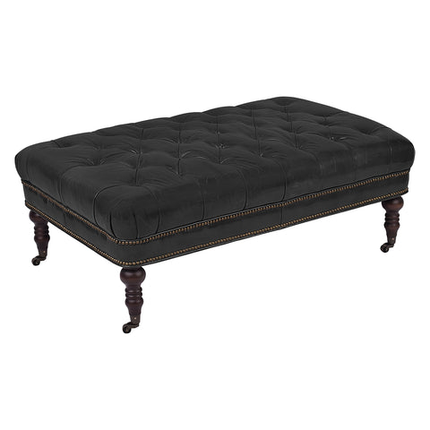 Chesterfield Vintage Leather Coffee Table in Black
