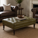 Chesterfield British Green Leather Coffee Table