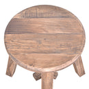 Chicago Recycled Timber Round Stool-Dovetailed &amp; Doublestitched