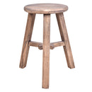 Chicago Recycled Timber Round Stool-Dovetailed &amp; Doublestitched