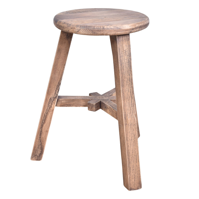 Chicago Round Stool-Dovetailed &amp; Doublestitched