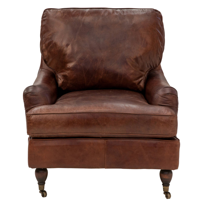 Chiswick Vintage Leather Armchair-Dovetailed &amp; Doublestitched