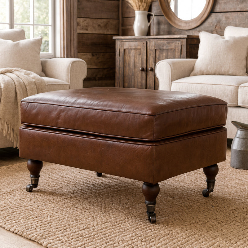 Chiswick Vintage Leather Ottoman